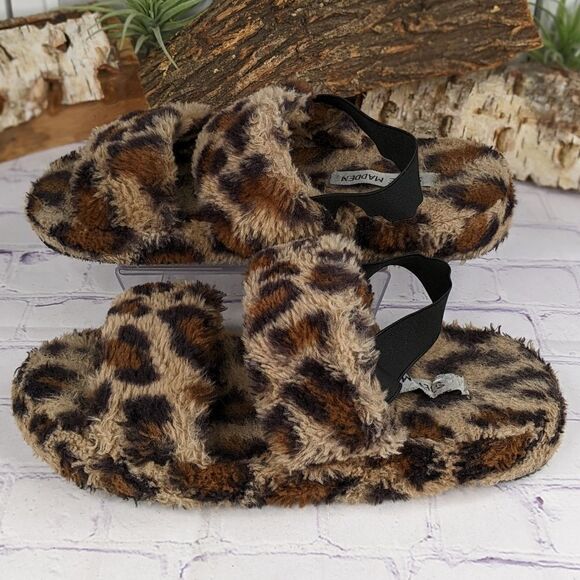 STEVE MADDEN Biddy Leopard Print Slippers - Size L - Picture 5 of 10